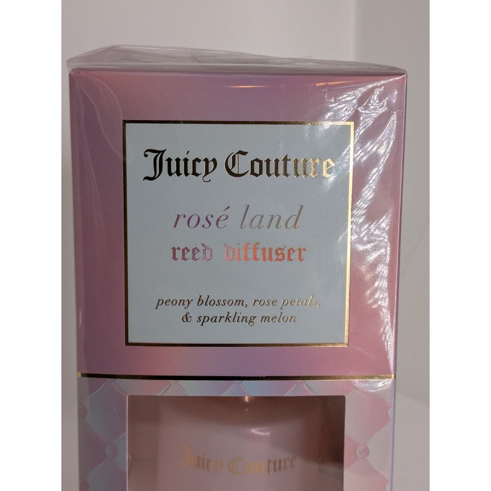 NWT Juicy Couture Rosé Land Reed Diffuser Peony Blossom, Rose Petals, & Melon - Picture 3 of 11